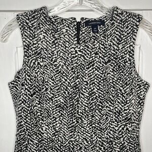 Lands End Dress Size 2P Knit Career Black White Business Office Classic Petite